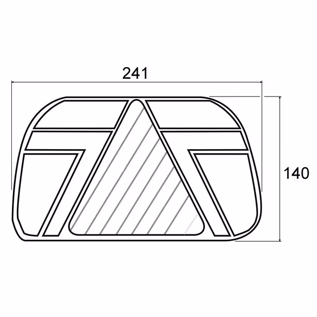 Feu arriere gauche dynamique rectangle 6 fonctions 12-24v