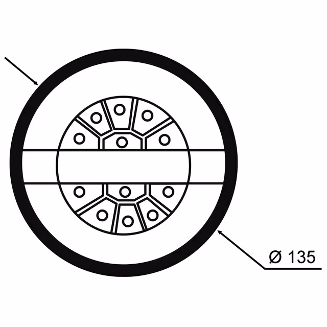Feu arriere rond dynamique 3 fonctions led 12-24v