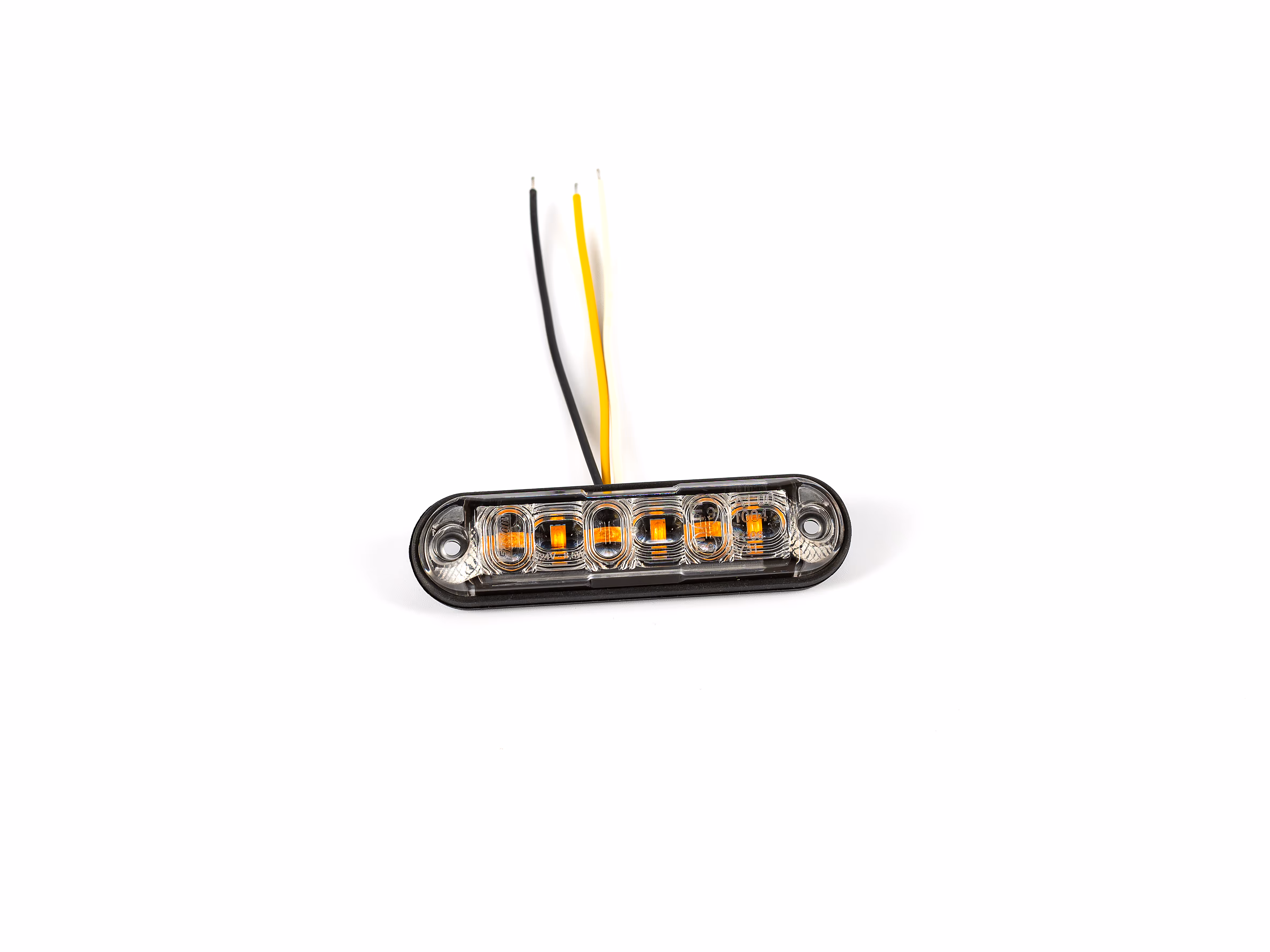 Feu d'avertissement LED, jaune, 12-36V, 4 programmes d'éclairage, possibilité de synchronisation, avec câble de 0,15 m.