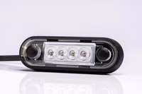 Feu de gabarit  à LED 12-36V, rouge, longueur du câble 0,5m, avec embase noir plate et pour un pare-chocs