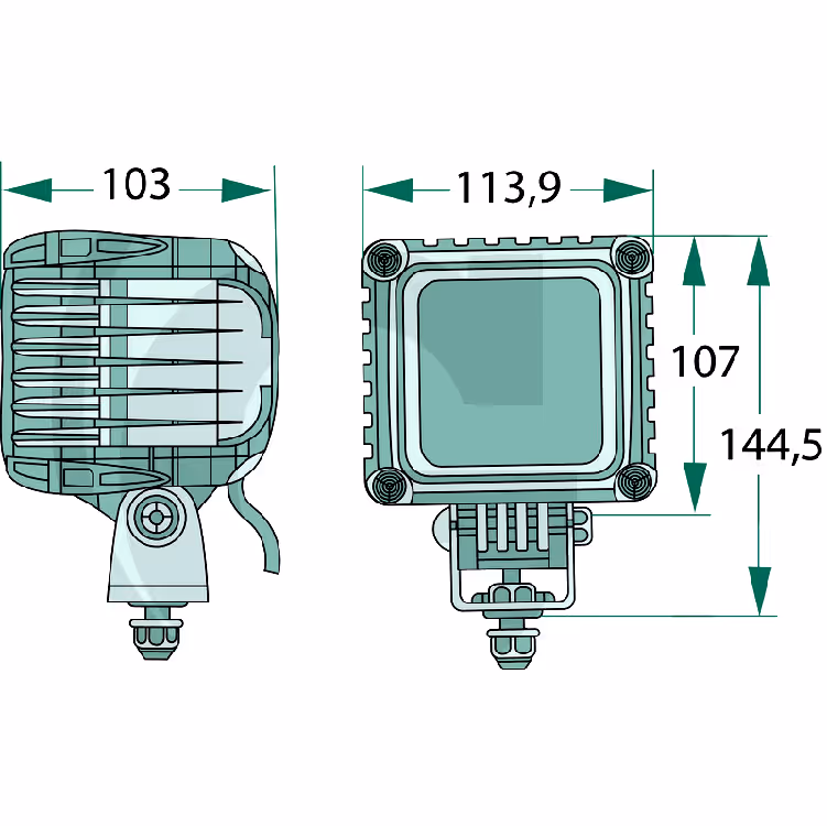 Feu de travail Power Beam 2000 Hella 114x145x103mm
