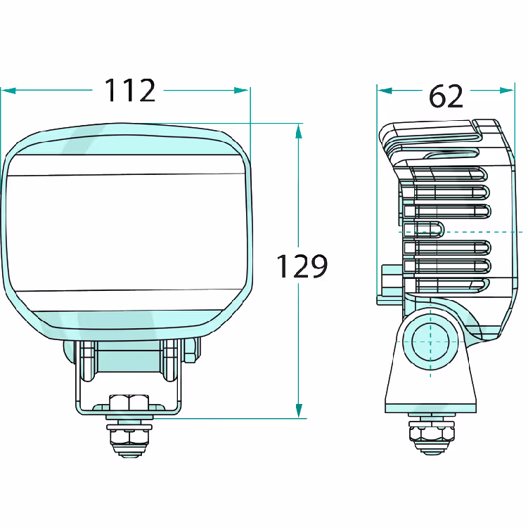 Feu de travail Power Beam Hella 112x129x62mm 850 lumens