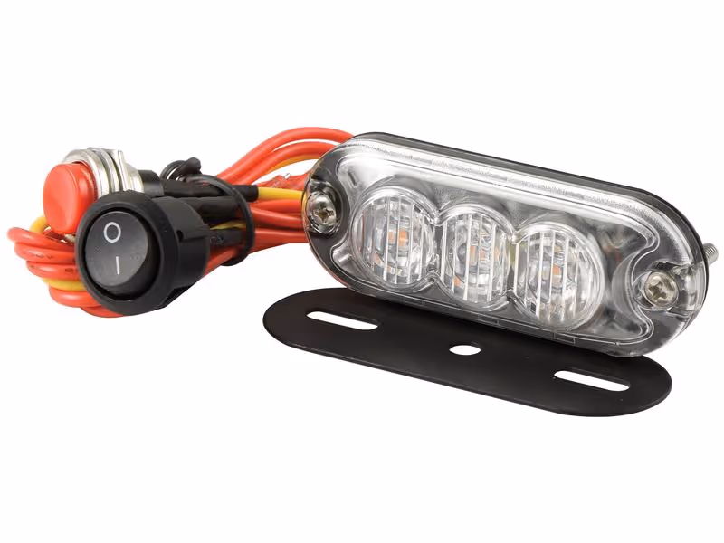 Feu flash compact à LED, Interférence: Classe 3, Fonctions: Simple flash, double flash, 12-24V