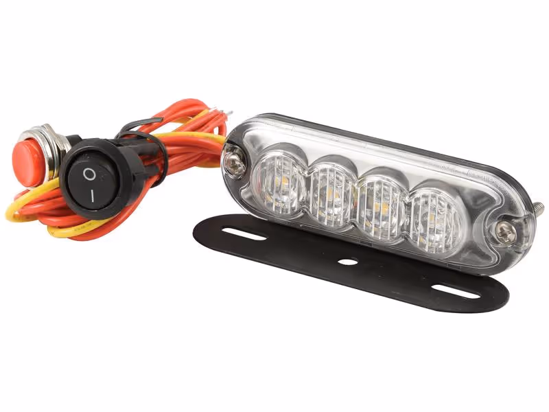 Feu flash compact à LED, Interférence: Classe 3, Fonctions: Simple flash, double flash, 12-24V