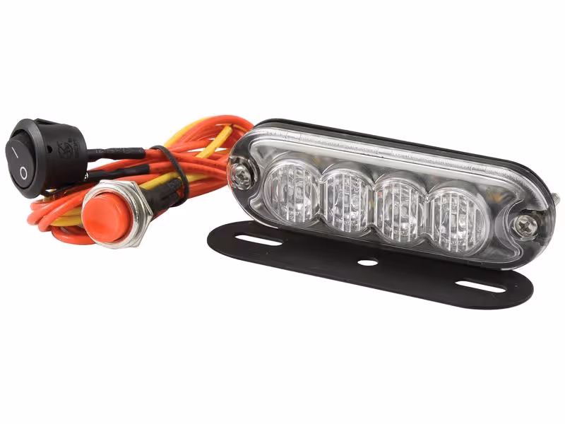 Feu flash compact à LED, Interférence: Classe 3, Fonctions: Simple flash, double flash, 12-24V