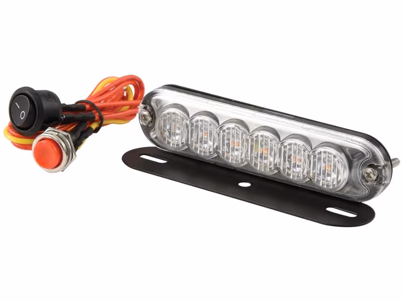Feu flash compact à LED, Interférence: Classe 3, Fonctions: Simple flash, double flash, 12-24V