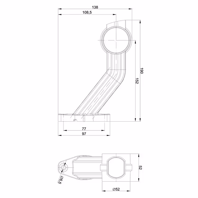 Feu gabarit incline droit 3 fonctions 12/24v 190 mm fristom