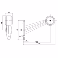 FEU GABARIT INCLINE GAUCHE ROUGE/BLANC 12/24V LED FRISTOM BLISTER
