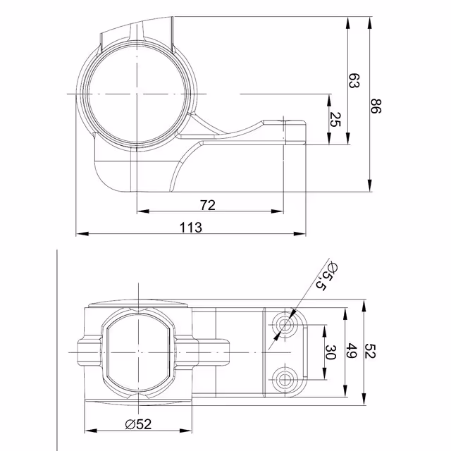 Feu gabarit suspendu gauche 3 fonctions 12/24v 86 mm fristom