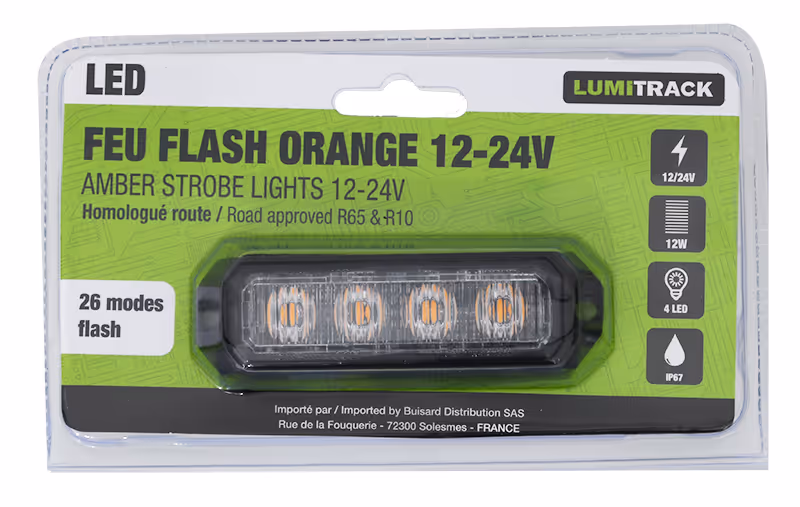 FEU PENETRATION 4 LED PLAT ORANGE LUMITRACK