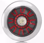 FFeu arrière universel à LED 12-36V, 3-fonctions, position / antibrouillard / recul, rond, à encastrer connecteur à baïonnette 5 broches.
