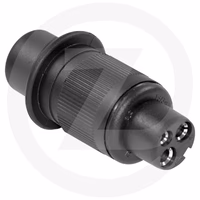 Fiche 3 poles, en plastique femelle, 12/24 v