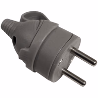 FICHE MALE ANNEAU+ERGOT-16A 2P + T- GRIS