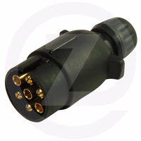 Fiche plastique 7 poles raccords a vis - 12v.