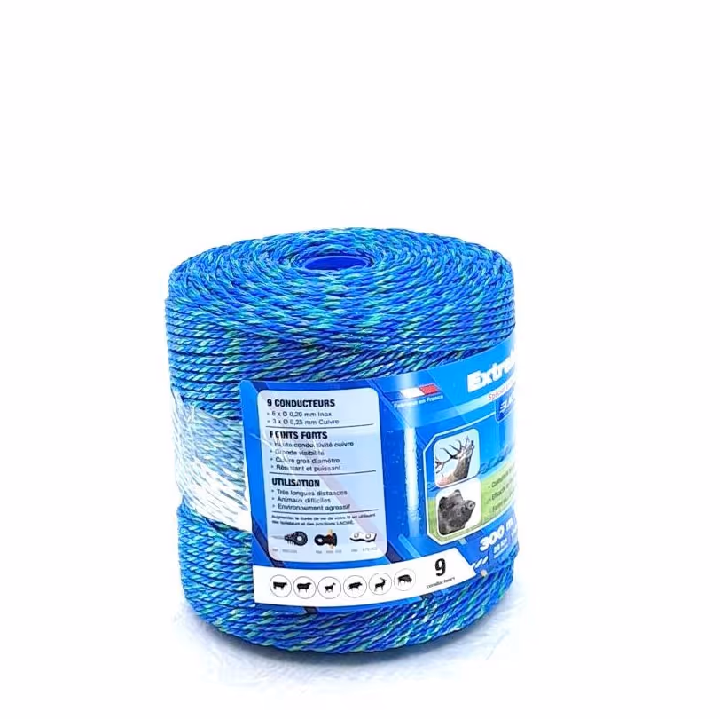 Fil de clôture EXTRABLEU 9 300M Bobine bleu 