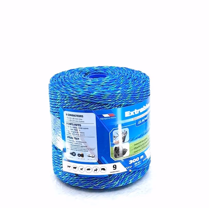 Fil de clôture EXTRABLEU 9 300M Bobine bleu 