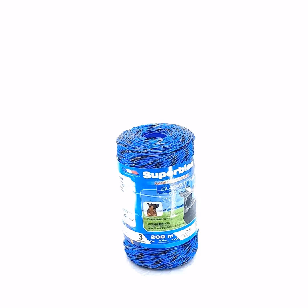 Fil de clôture SUPERBLEU 200M Bobine Bleu 