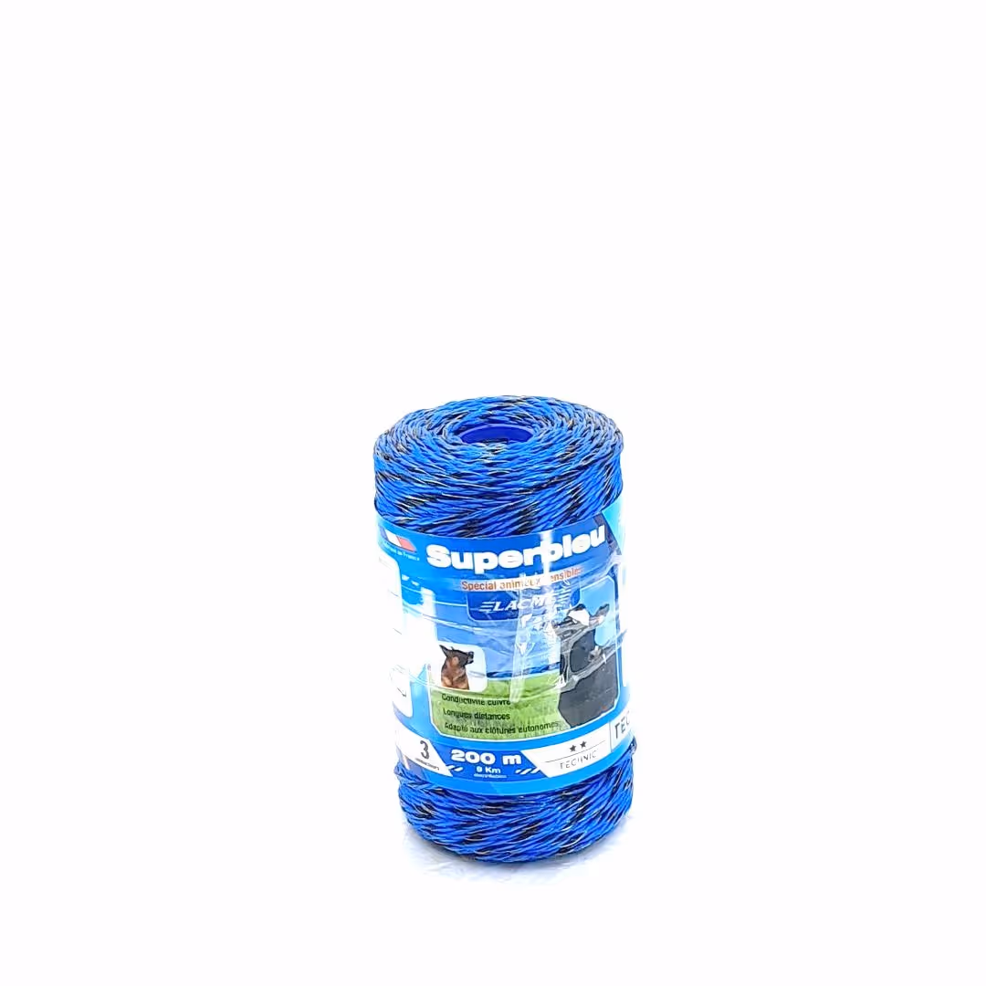 Fil de clôture SUPERBLEU 200M Bobine Bleu 