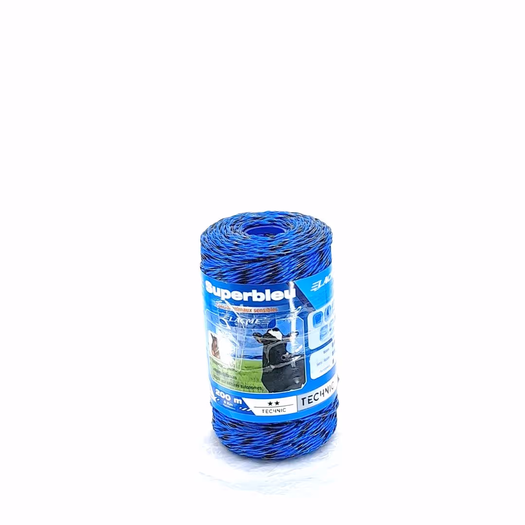 Fil de clôture SUPERBLEU 200M Bobine Bleu 