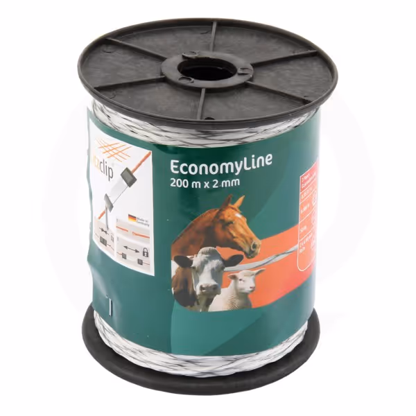 Fil de clôture torsadés 2mm 200m economyline blanc 