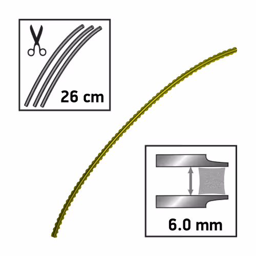 Fil de coupe strié prédécoupé Techni-Blade™, jaune, 6 mm, 26 cm, 50 pièces