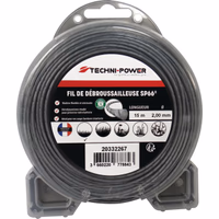 Fil de debroussailleuse ondule sp66 ø 2 mm / 15 m techni-power
