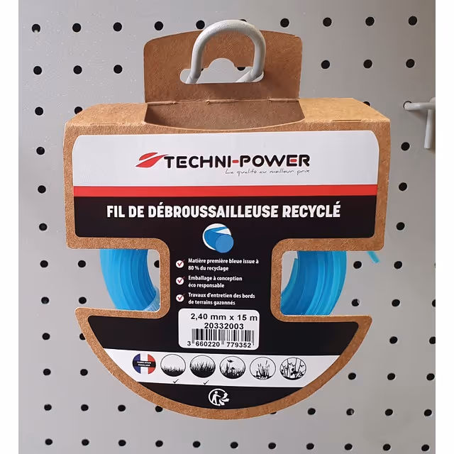 Fil de debroussailleuse rond recycle ø 2,4 mm / 15 m techni-power