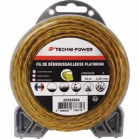 Fil de debroussailleuse torsade platinium ø 3,3 mm / 12 m techni-power