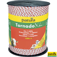 Fil électro-plastique Tornado XL 1000 m blc-rouge 3 cuivre d=0,30, 8 inox d=0,20