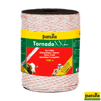 Fil électro-plastique Tornado XXL tressé, 1000 m, blanc-rouge