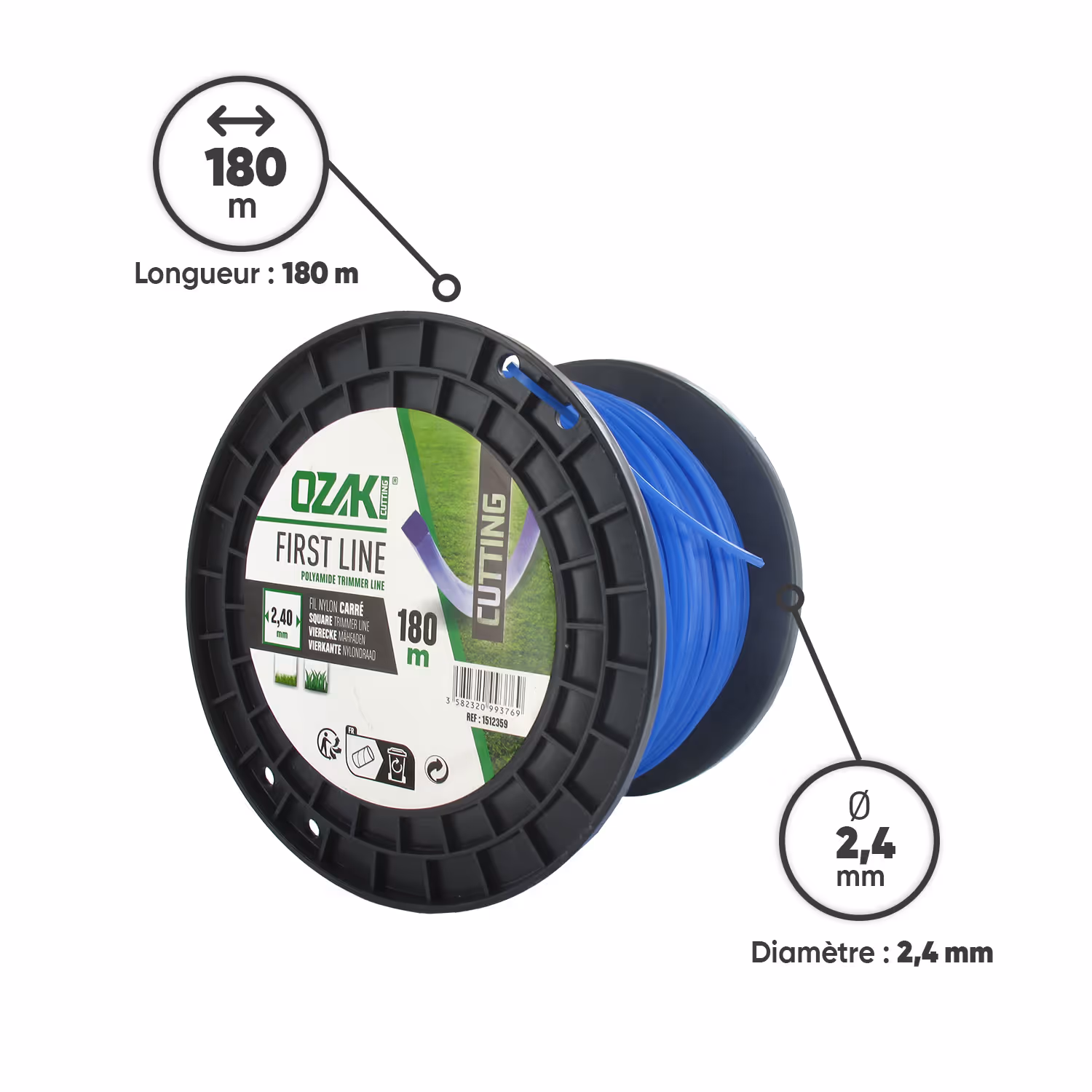 FIL NYLON CARRE 2,4MM