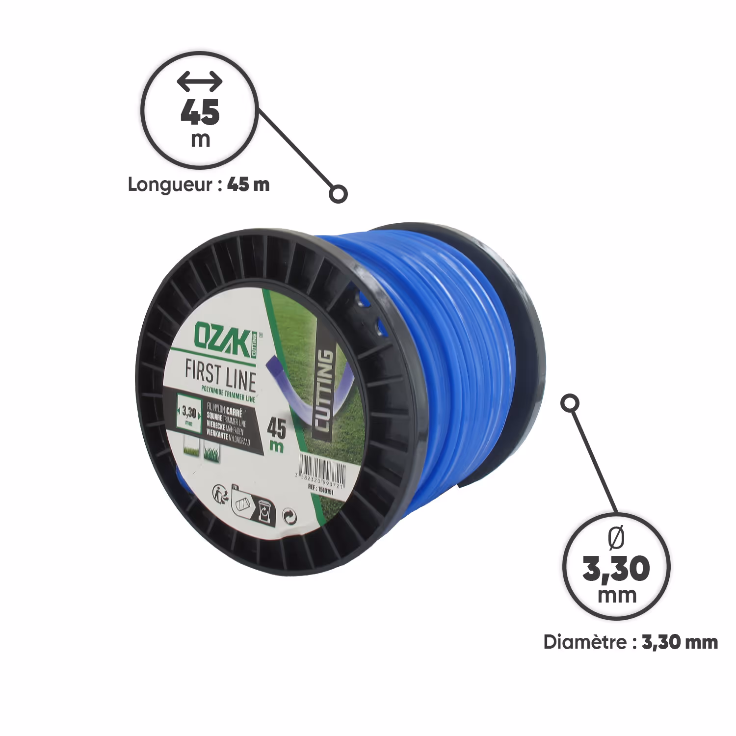 FIL NYLON CARRE 3,3MM