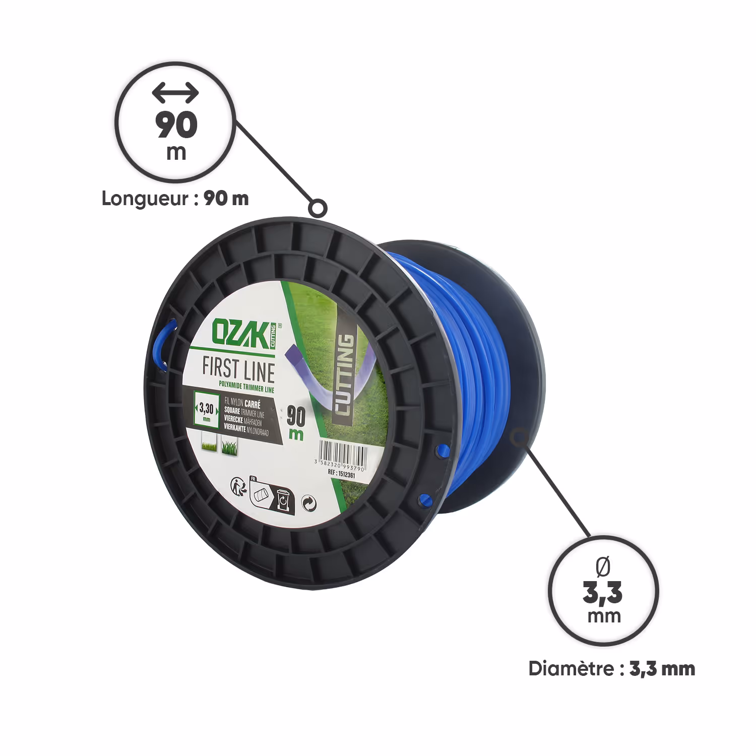FIL NYLON CARRE 3,3MM