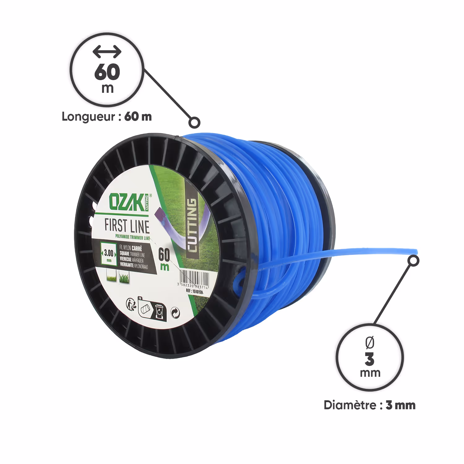 FIL NYLON CARRE 3MM