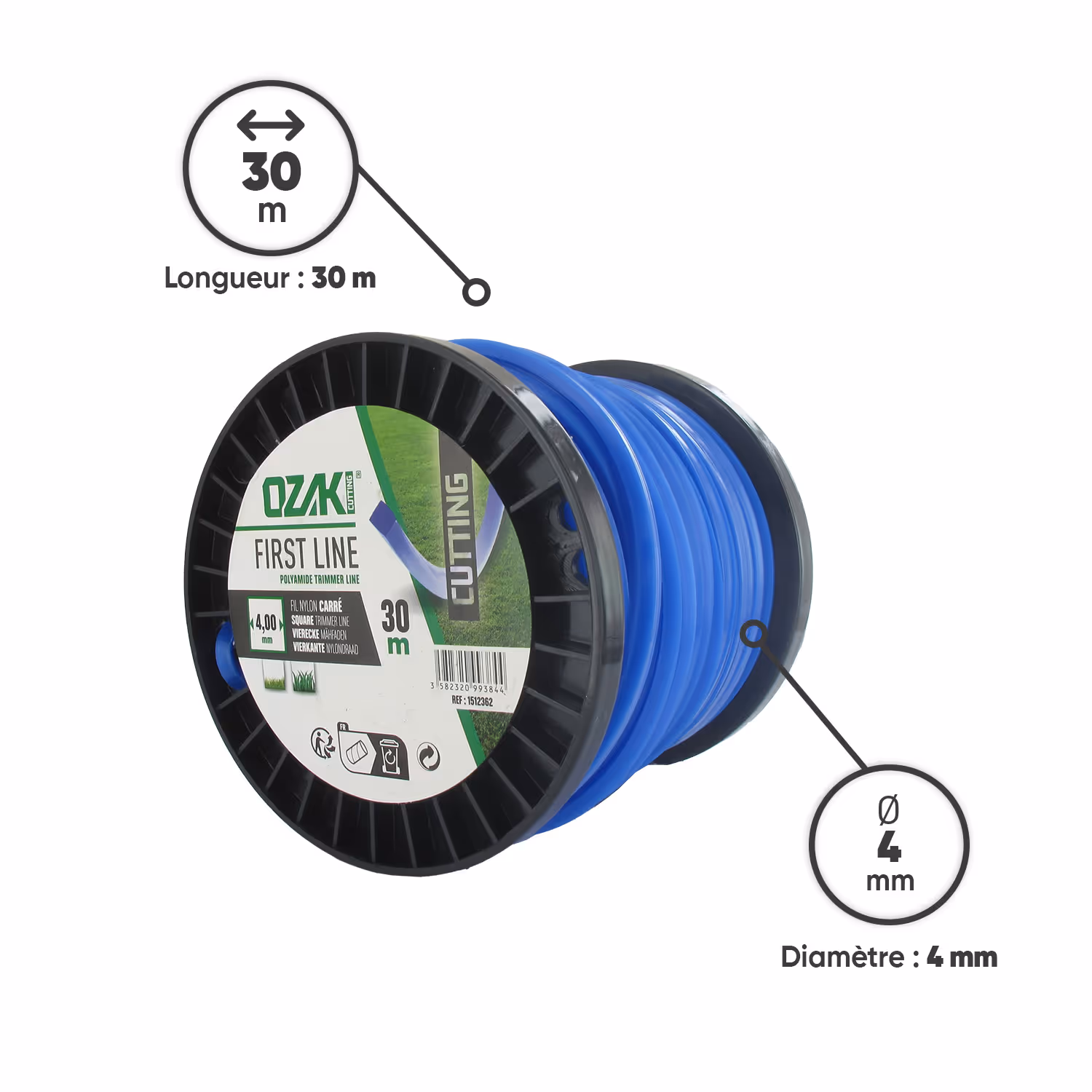 FIL NYLON CARRE 4MM