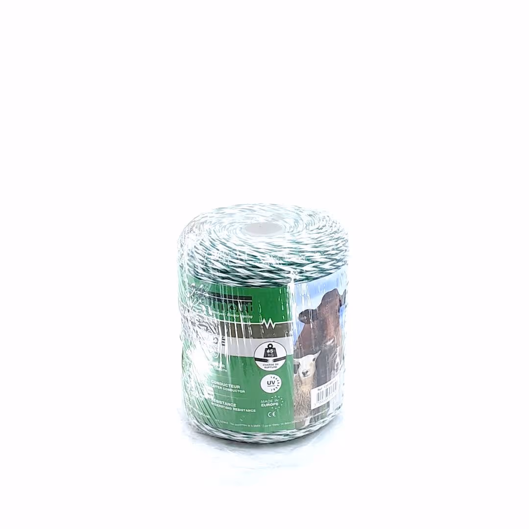 Fil torsadé blanc et vert 400 m classic