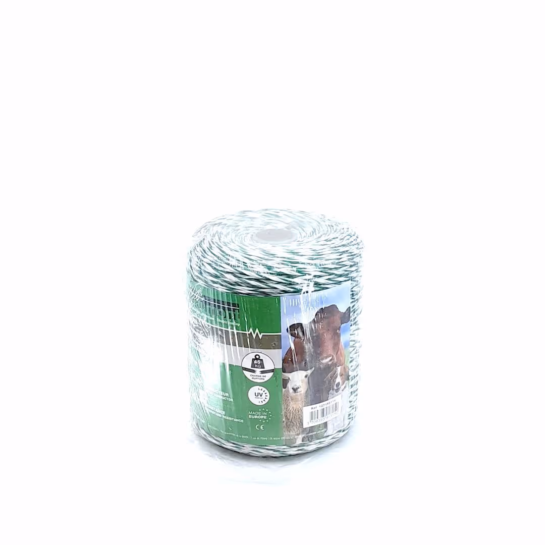 Fil torsadé blanc et vert 400 m classic