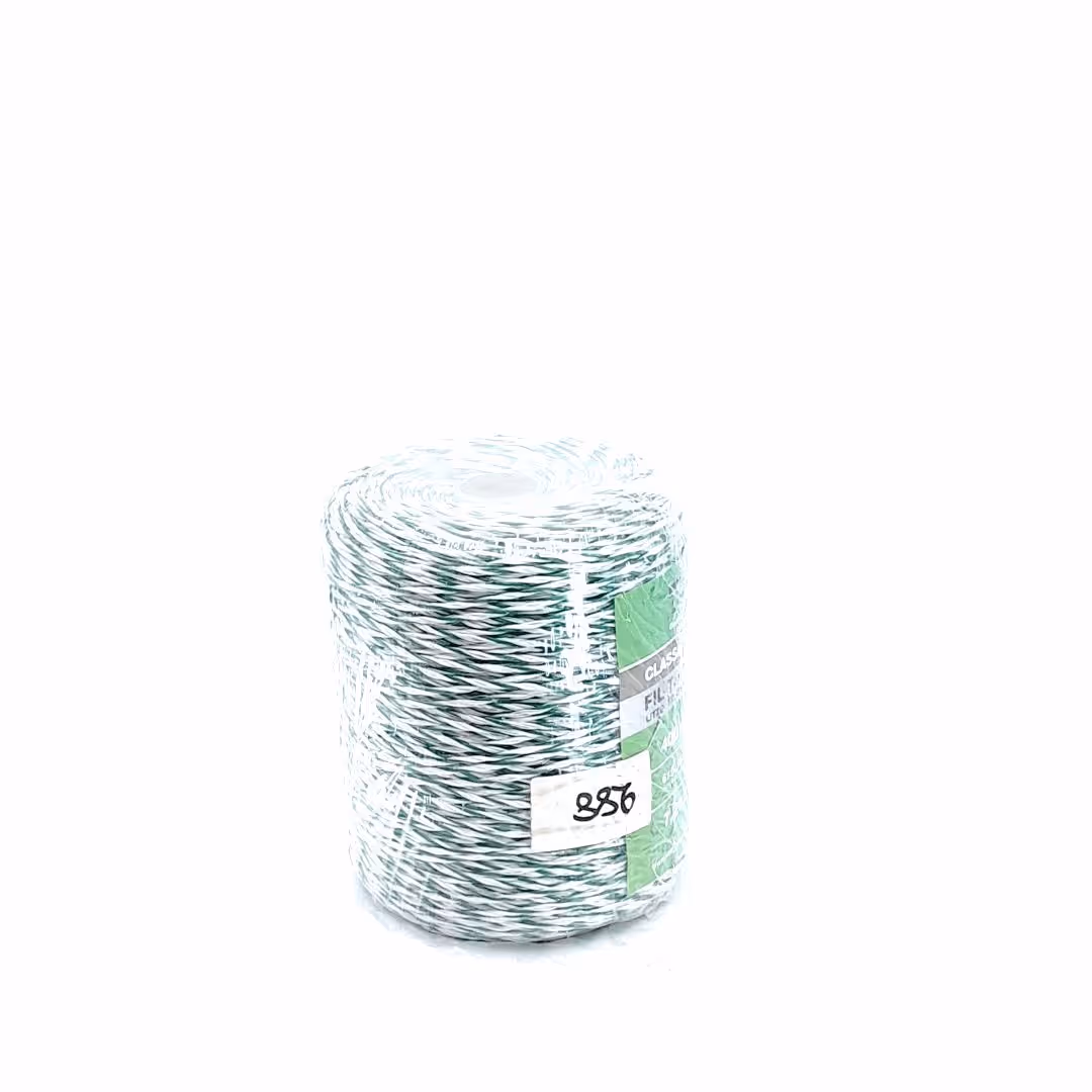 Fil torsadé blanc et vert 400 m classic