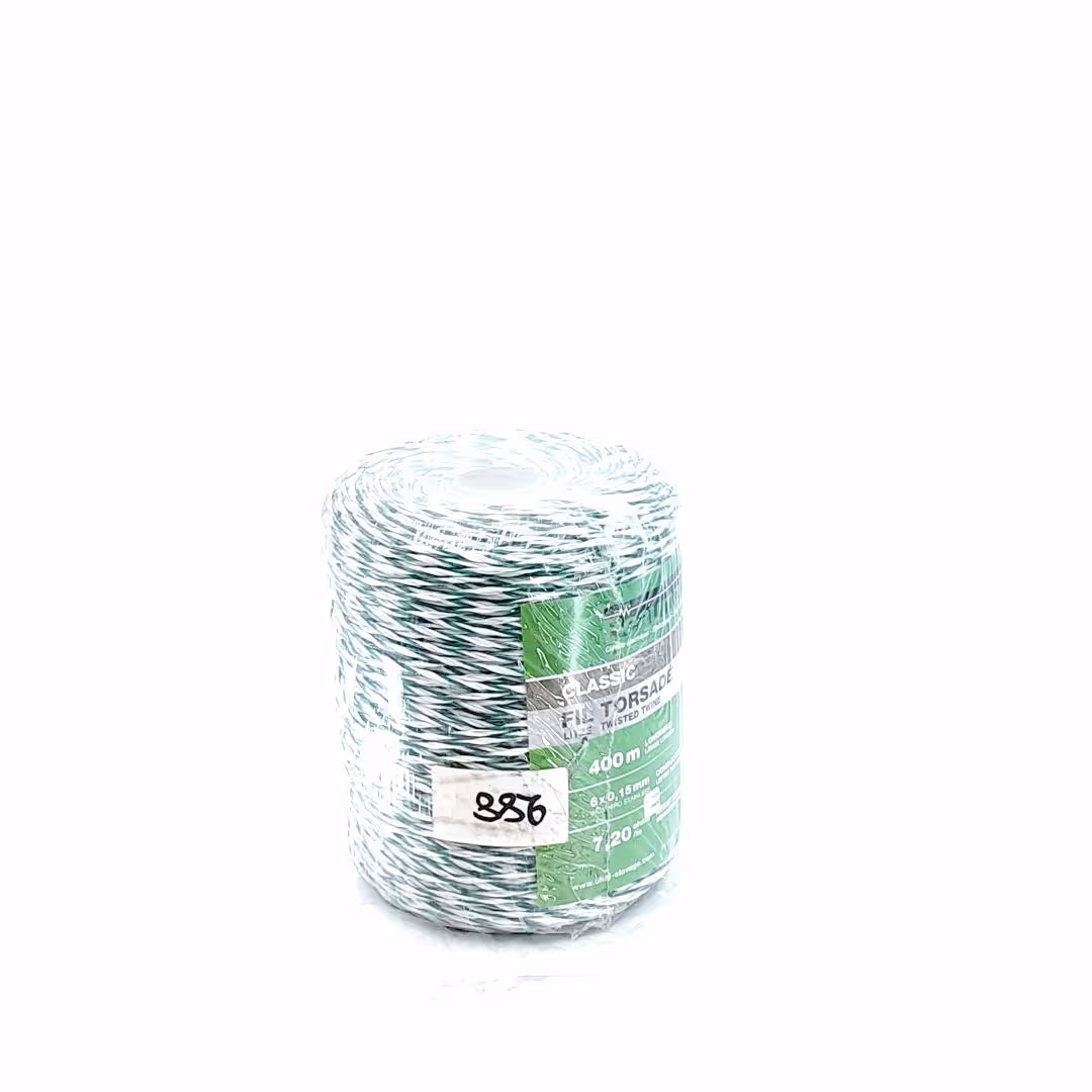 Fil torsadé blanc et vert 400 m classic