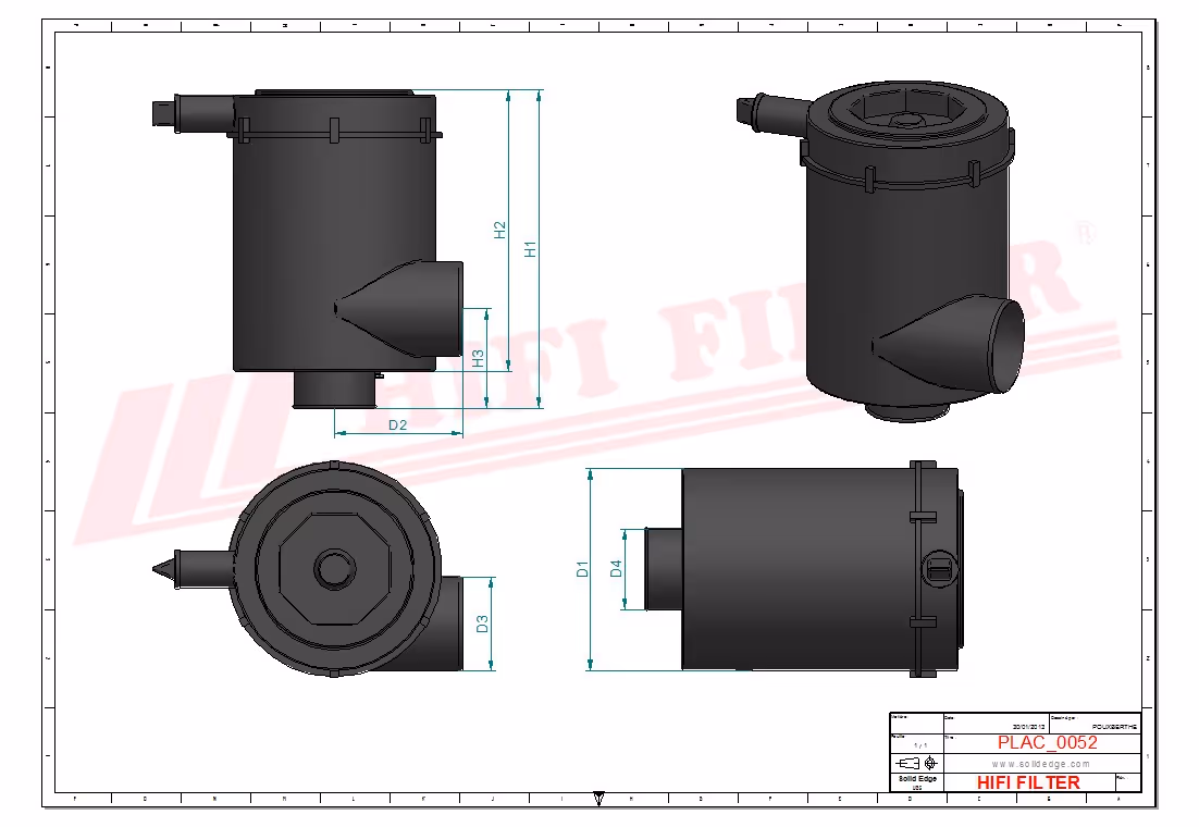 FILTRE A AIR COMPLET Hifi Filter SAH 01C10ADH004