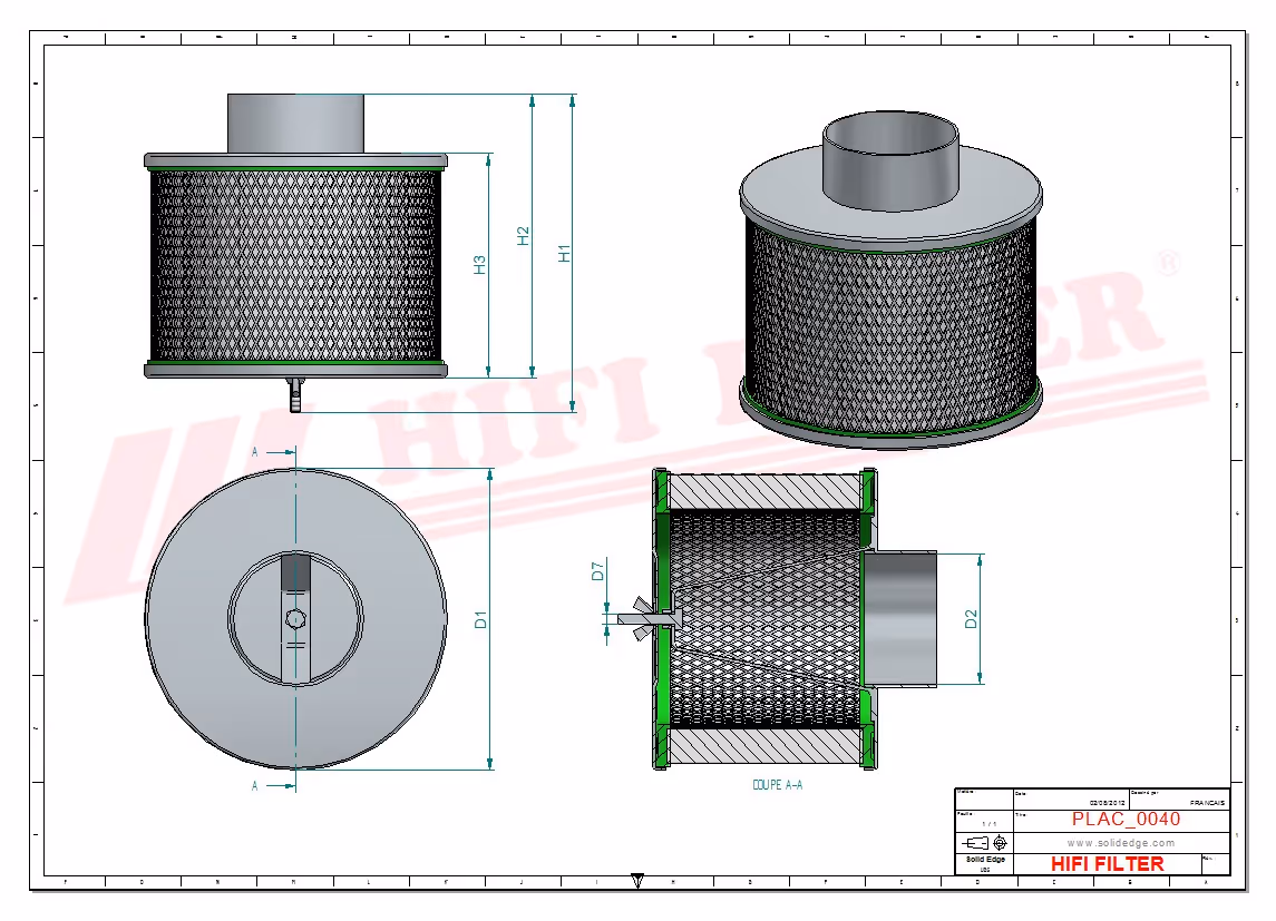 FILTRE A AIR COMPLET Hifi Filter SAL 020070100CV