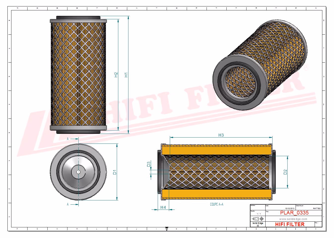 FILTRE A AIR Hifi Filter SA 10946