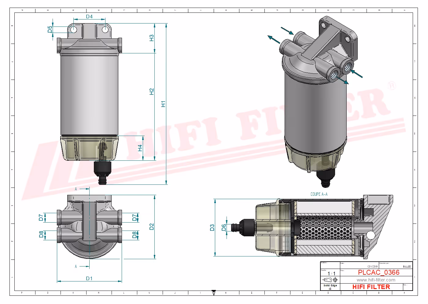 FILTRE A CARBURANT COMPLET Hifi Filter MO 1431