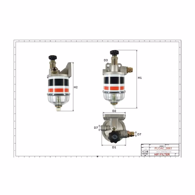 Filtre à gasoil avec support + pompe d'amorçage M14X1.5mm