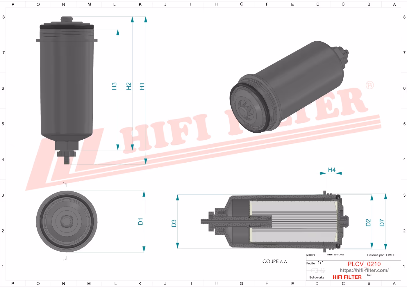 FILTRE A GASOIL COMPLET Hifi Filter MO 1040