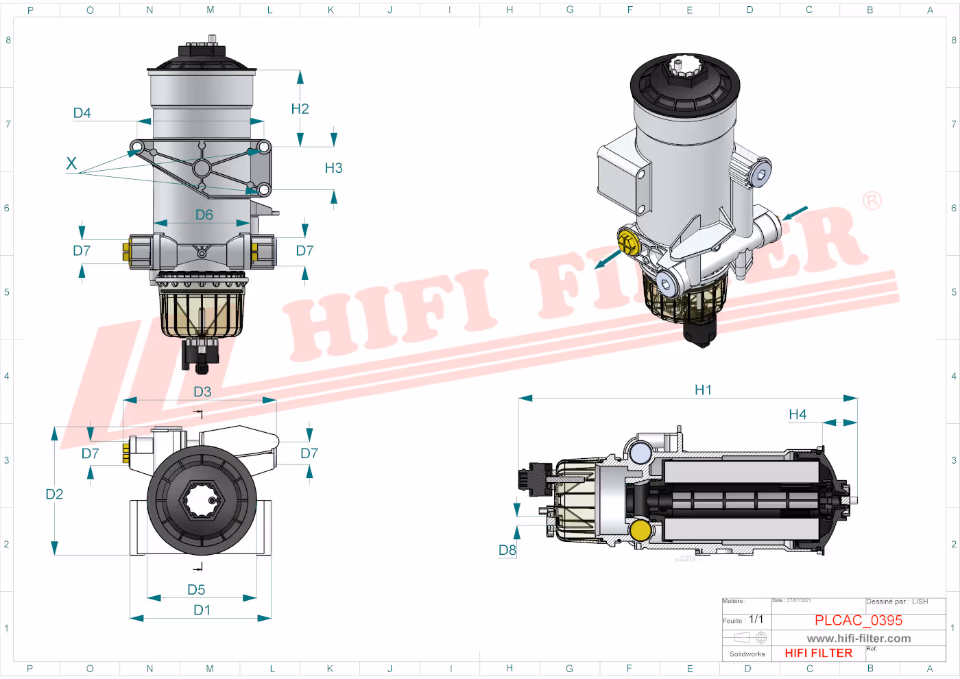 FILTRE A GASOIL COMPLET Hifi Filter MO 1055