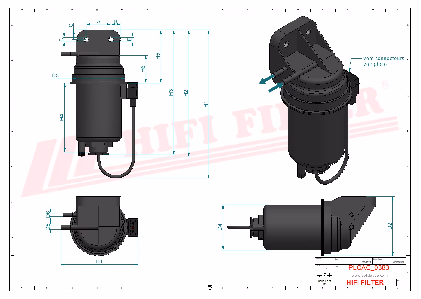 FILTRE A GASOIL COMPLET Hifi Filter MO 1058