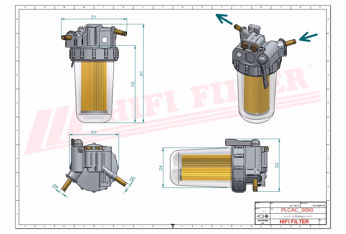 FILTRE A GASOIL COMPLET Hifi Filter MO 1501