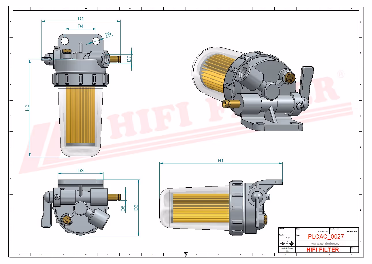 FILTRE A GASOIL COMPLET Hifi Filter MO 1504