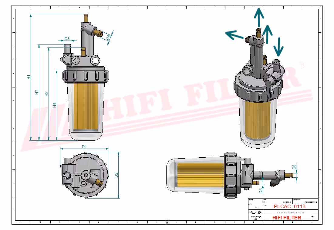 FILTRE A GASOIL COMPLET Hifi Filter MO 1506